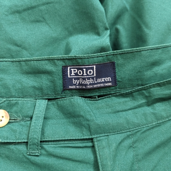 Vintage Polo Ralph Lauren Men's Green Lightweight Cotton Chino Pants 34x34 - Picture 4 of 9